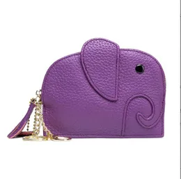 SL8035 Kobiety Mini Money Clips Soft Elephant Kształt Kobieta skórzana torebka monety mini kreatywny portfel