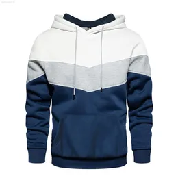 Mode Mannen Truien Contrast Kleur Strepen Trui Nieuwigheid Fleece Hoodie Casual Sweatshirts Met Pocket Sport Lange Mouw Top L220730