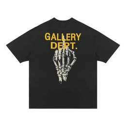Designer Co Gallerysdepts T-Shirts Galery Branded Skull Middle Finger Print Wash Used Loose Short Sleeve T-Shirt Couple Tee