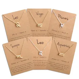 Pendant Necklaces Ailodo Men Women 12 Horoscope Zodiac Sign Necklace Aries Leo Constellations Fashion Jewelry Christmas GiftPendant