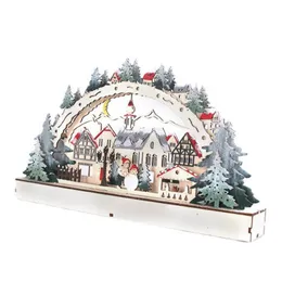 Decorazioni natalizie Ornamenti da tavola per la casa Casa illuminata Centrotavola in legno Vacanze a LED Cena raffinataNataleNataleNatale