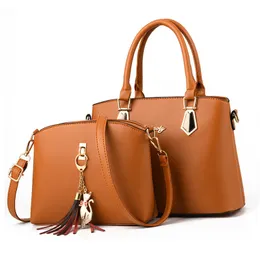 Women Handbag 2 Piece Set Single Shoulder Bag Pu Leather Crossbody bags 6 colors choose