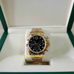 Perfect men Wristwatches 116508 40mm Yellow gold Luminescent Black Dial ETA Cal.4130 Chronograph Working Automatic mechanical Mens Watch Mr Watches.