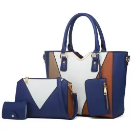2021 New Style European American Four-piece Big Bag Fashion One-Shoulder Diagonal Bag Handbag Cross Pattern Tote Female Bag