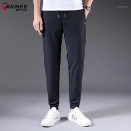 Erkek pantolon wwkk 2022 pantolon moda ince spor elastik bahar yaz sıkı sıradan erkekler joggers kargo