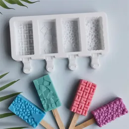 Silikonkräm Mögel Ice Cube Tray Popsicle Pop Molds Diamond Shape Mold For Pastry Chocolate Candy Homemade Baking Tools 220611