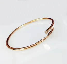 2022 Luxury quality V gold Charm bangle nail thin bracelet with diamond for women wedding jewelry gift engagement have stamp PS3356