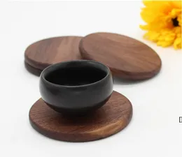 Wooden Coasters Black Walnut Cup Mat Bowl Pad Coffee Tea Mats Dinner Plates Kitchen Home Bar Tools BBA13031