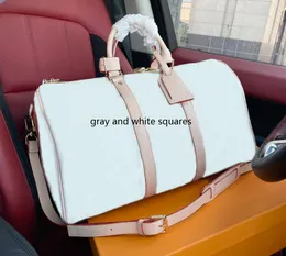 Louiseity Viutonity Duffle bag Classic 45cm Дорожный чемодан для мужчин из натуральной кожи Высококачественные женские сумки через плечо Сумки унисекс N48223M 59025