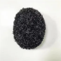 4mm afro Indian virgin human hair male pieces #130 hand tied men wig for blacks in America fast express delivery