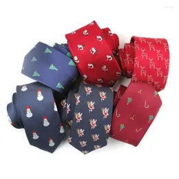 Bow Ties 7 cm dla mężczyzn mężczyzn świątecznych krawatów poliester Jacquard Santa Claus Green Tree Prezenty Donn22