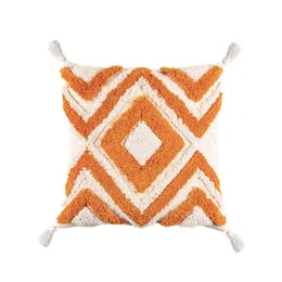 Almofada/travesseiro decorativo bohemia paixão laranja capa de almofada para sofá Caso decorativo ao ar livre Marrocos Geométrico Tufting Sofá Cadeir