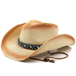 카우보이 파나마 모자 남성 남성 6 색 재즈 페도라스 선 모자 여름 통기성 우아한 숙녀 파티 모자