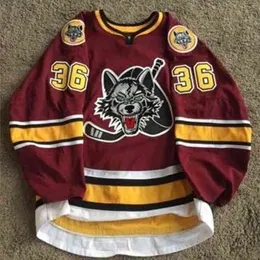 Thr 36 Justin Selman Ahl Chicago Wilves Hockey Jersey zszyty Dostosowane Dowolne koszulki i nazwisko