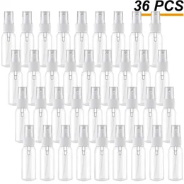 36Pcs 30Ml/1Oz Mini Fine Mist Spray Bottles Portable Refillable Small Empty Clear Plastic Travel Perfume Cosmetics Containers 220711
