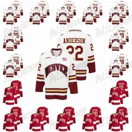 VIPCEOTHR DENVER Pioneers NCAA College Hockey Jersey Glenn Anderson Will Butcher Liam Finlay Liam Finlay Matt Carle