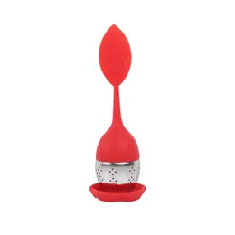 Foglie infuser di tè in silicone creativo a forma di tazza da tè al silicio con grade per cibo Filtro da tè Filtro in acciaio inossidabile foglia di tè