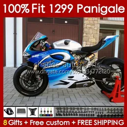 Ducati Panigale 959R 1299R 959S 1299S 2015-2018ボディワーク140NO.111 959 1299 S R 2015 2017 2018 959-1299 15 16 17 18 OEMフェアリングブルーホワイトブルク