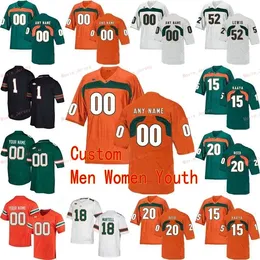 Nik1 costume 2 KJ Osborn 2 Trajan Bandy 20 Ed Reed 22 Robert Burns 24 Travis Homer Miami Hurricanes College Homens Mulheres Jersey da Juventude