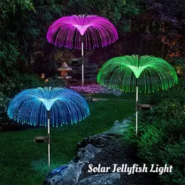 Luzes solares de água -viva 7 Cores Garden Garden Impermeável Flores ao ar livre Lâmpada Pátio Cavola Paisagem Decoração 220429