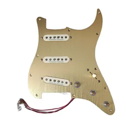 Upgrade Loaded SSS Aluminum Panel guitar pickguard Yellow Seymour Duncan SSL1 Pickups CTS Pots Welding Harness