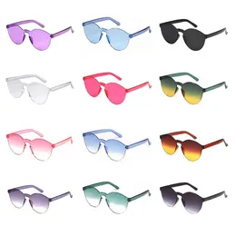 Rimless Sunglasses Women Fashion Round Ocean Candy Lens Shades Female Sun Glasses Girls gafas UV400 220705