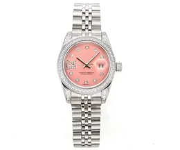 Orologio meccanico automatico di alta qualità da donna di lusso alla moda con set di diamanti, orologio impermeabile con specchio in zaffiro, design Datejust da 28 mm