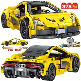 MOC City Pull Back Racing Car Building Blocks Funktion Superbil Vehicle Model Bricks Education DIY Toys for Boys 220715