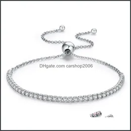 Link Chain Armelets Jewelry Bamoer 925 Sterling Sier Sparkling Strand Armband Women Link Tennis 3 Färger 1775 V2 Drop Delivery 2021 Guzse