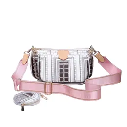 Nya modeväskor handväskor PU -läder Purses Kvinnor Favorit Mini 3st/Set Combination Crossbody Shoulder Bags Pink Green Strap