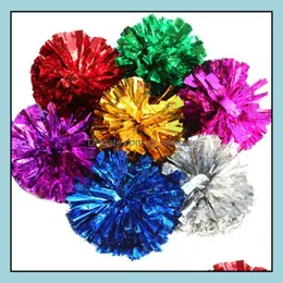 Decorazione per feste Forniture per eventi Giardino domestico festivo 100 pezzi 7 colori Pom Poms Cheerleading Pompon incoraggiante 5 Dhugd