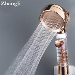 Zhangji 3-funktioner Duschhuvud med en nyckelstopp Magic Watering High Pressure Filter Badrum Handhållen Sprayer Munstycke 220510
