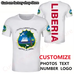 Liberia t shirt gratis skräddarsydd namn nummer t-shirt nation flagga republik liberian country college tryck kläder 220609