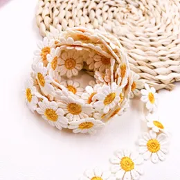 2yard / lot daisy кружевная отделка высококачественный цветок кружева ткань вышивка ручной работы лоскутная лента diy одежда швейные аксессуары