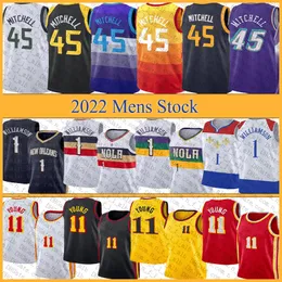 Basketball Jersey 1 Zion 11 Trae 45 Donovan Williamson Young Mitchell Mens High quality Stitched Jerseys Stock Shirts