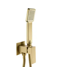バスルームシャワーヘッドバスルームシャワーヘッドビデ蛇口コールドハンドスプレームーシュトイレキットミキサーブラシをかけたゴールドシャッタフヘッドカッパーバルブセットx0907