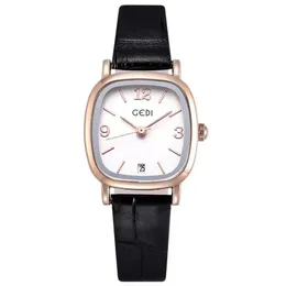 Luxo feminino assiste quadrado designer à prova d'água Ladies Correia de couro CALENDÁRIO INS Faculdade Estilo da faculdade Versão coreana do aluno simples assistir HDF feminino