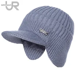 Unisex Stylish Add Fur Lined Warm Winter Hats With Brim Soft Beanie Cap For Men Women Classic Ear Knitted 220817