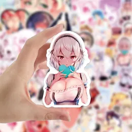 Cool 50/100pcs anime waifu sexy girl stickers pinup rabbit hentai vinyl decals for luggage portable adult cup otaku graffiti toys