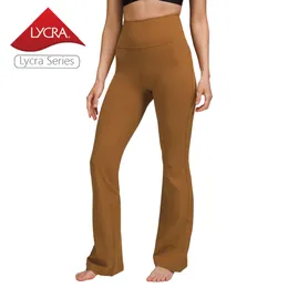 Lycra Fabric Flear Leggins o wysokim talii miękkie spodnie jogi Pełna długość panie spodnie swobodne spodnie dla kobiet
