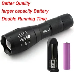 Factory wholesale price Powerful LED Flashlight XML T6 torch with AAA battery adapter 220601