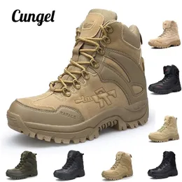 CUNGEL MENS MILITÄRA Combat Mens Outdoor Ankle Tactical Big Size Army Boot Male Shoes Safety Motocycle Boots Desert Y200915