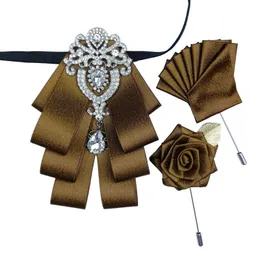Бабочка британские мужские свадебные галстуки набор бизнес-банкетные костюмы для рубашки аксессуары для роза корсаж карманный квадрат трех частей
