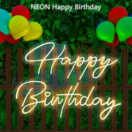 Happy Custom Neon LED Party Acryl Lichter Baby Geburtstag Buchstaben Lichtschild für das Kindergeschenk 220615
