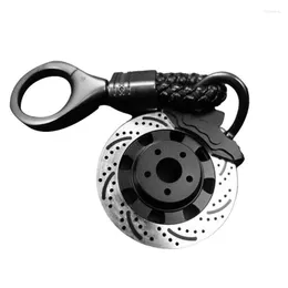 Keychains With Rope Pendant Auto Accessories Aluminium Alloy Cool Anti Lost Car Keychain Portable Gift Holder Brake Disc Practical Retro Fre