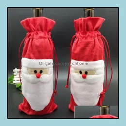 Andra barprodukter Barware Kitchen Dining Home Garden LL Nya Santa Wine Bags Christmas Gift Bag Dekorationer Röd Bottle C Dhysj