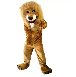 Högkvalitativ Brun Lion Mascot Kostymer för Vuxna Circus Christmas Halloween Outfit Fancy Dress Suit