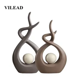 Vilead 27,5 cm 31 cm keramiska abstrakt små figurer kreativa nordiska ornament bokhylla tv -skåp vardagsrum veranda dekorationer y200106