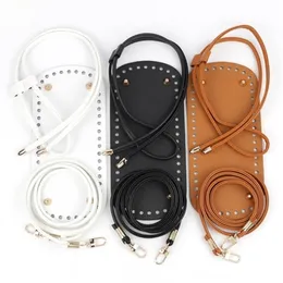 3st/Set Bag Bottom Shaper DIY Knitting Crochet Pu Leather Handbag Purse Base With Bottom Strap String Hink Bag Accessories 220610