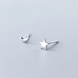 Damızlık MloveAcc 100% 925 Ayar Gümüş Yıldız Ay Küpe Kadınlar Için Küçük Sevimli Moda Takı BrincosStud